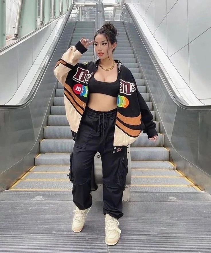 M&M's Jacket with Black Cargo Pants